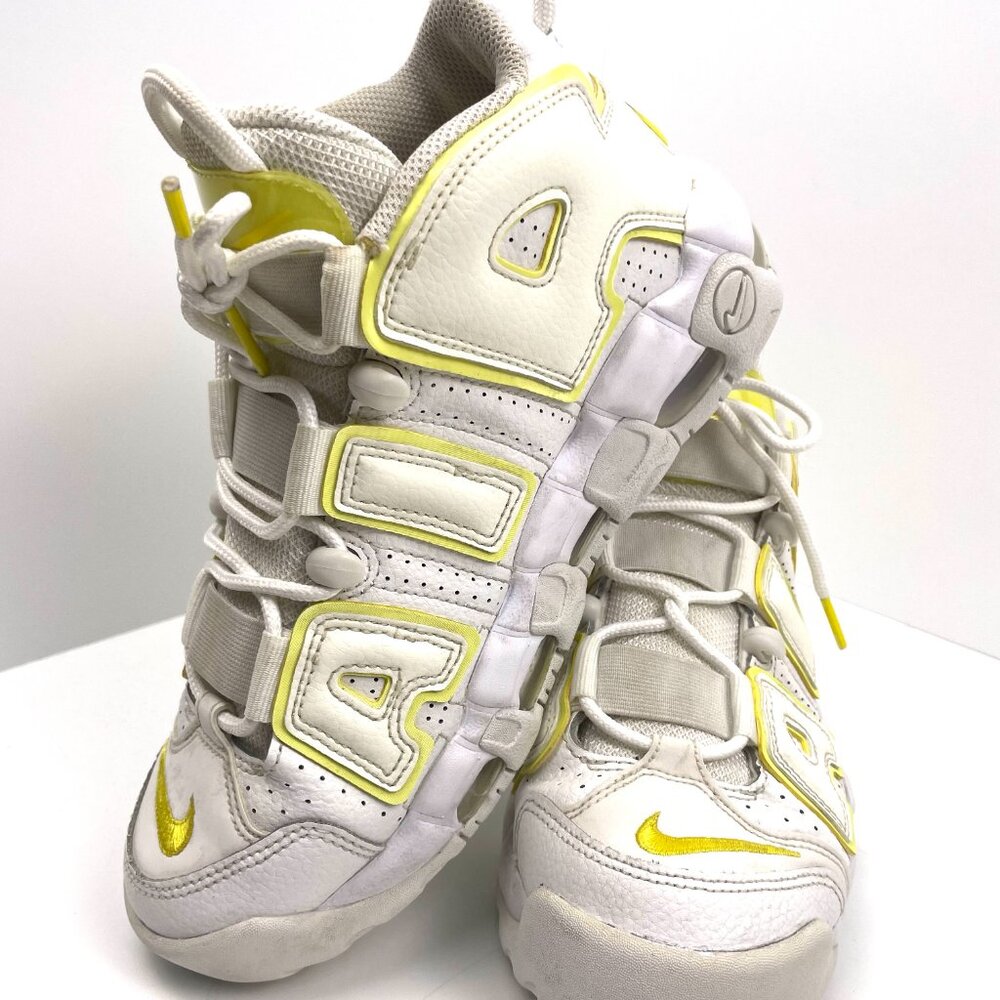 Nike Air Womens More Uptempo Light Citron Size 6.5 - Picture 2 of 13